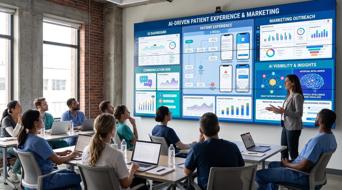 Marketing, patient experience, recall and communication, AI visibility